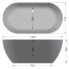 Zala one piece free standing BATH 1440 - specifications