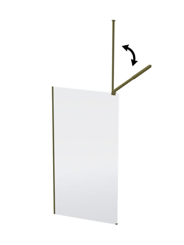 Aluminium shower screen with foldable door for modern bathroom designs.