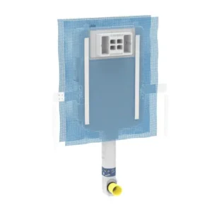 ISO Geberit concealed toilet cistern with dual flush system for modern bathroom installations.