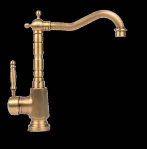 Kitchen Pillar Mixer - Antique Brass