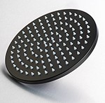 Black Round Shower Rose - 200mm