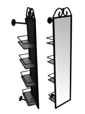 POS PIVOT SHELF & MIRROR STAND - BLACK