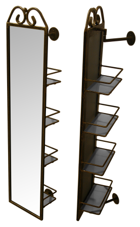 POS PIVOT SHELF & MIRROR STAND GOLD