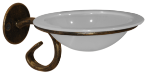 POS SOAP DISH W/M & GLASS GOLD