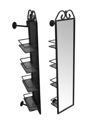 POS PIVOT SHELF & MIRROR STAND PEWTER