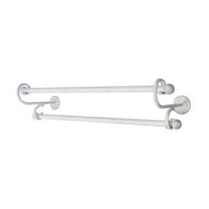 POS DBL TOWEL RAIL 600MM WHT/PEWTER