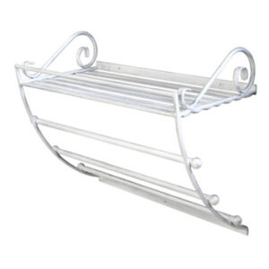 POS TOWEL RACK W/M WHT/PEWTER