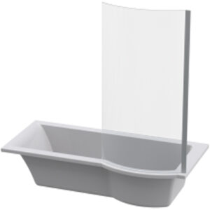 TOKYO L/H BATH + CURVED BATH SCREEN EXCLUDING PANELS