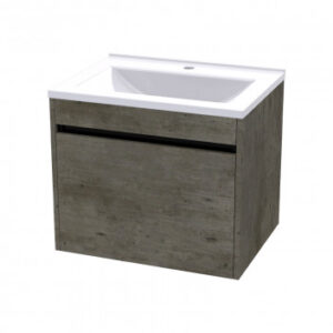 HUGO 600 WALL HUNG UNIT - NATURAL CONCRETE + HUGO 600 BASIN