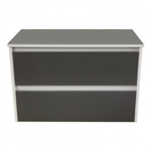 IRIS 800 W/HUNG 2 DRAW UNIT. SOLID TOP - HGW & S/GLOSS GREY (No Basin)