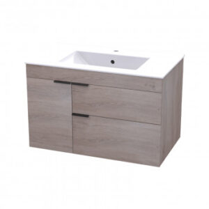MONTERO 800 WALL HUNG 2 DRAW 1 DOOR UNIT - MADURA OAK (No Basin)