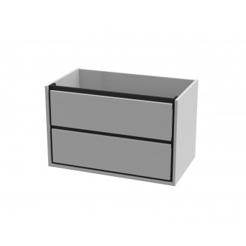 C0000269 VOGUE WALL HUNG 2 DRAW UNIT 1000MM - HGW & BLACK PEEN (No Basin)