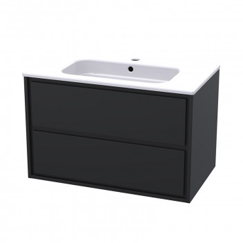 C0000378 VOGUE WALL HUNG 2 DRAW UNIT 800MM - SUPAMATT BLACK (No Basin)