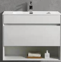 Simplicity Edge 800 Cabinet & Basin - White