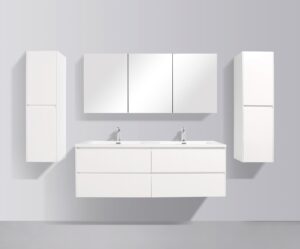 Enzo 1500 White Bathroom Vanity