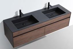 Simplicity 1600 Vanity & Charcoal DBL Basin