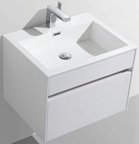 Simplicity 600 Vanity & Basin - High Gloss White