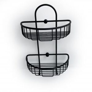 Double Caddy Shower Basket - Black