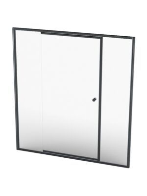 MON15BC 1530 - 1630*1860MM MONO TEL PIVOT DOOR - BLACK/CLEAR