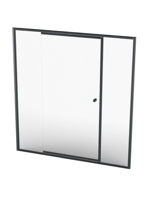 MON15BC 1530 - 1630*1860MM MONO TEL PIVOT DOOR - BLACK/CLEAR