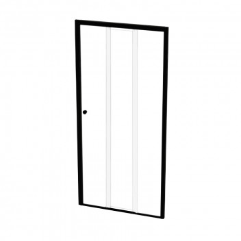 TRI90BC 900*1860MM TRI SLIDER DOOR BLACK/CLEAR