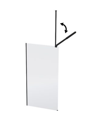 LEWM11BC LECTRO 1100*2000*8MM SHOWER SCREEN - MATT BLACK/CLEAR