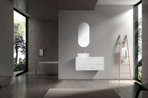 TRENTO 1200 DD - calacatta (front view) Trento 1200 Calacatta Bathroom Cabinet