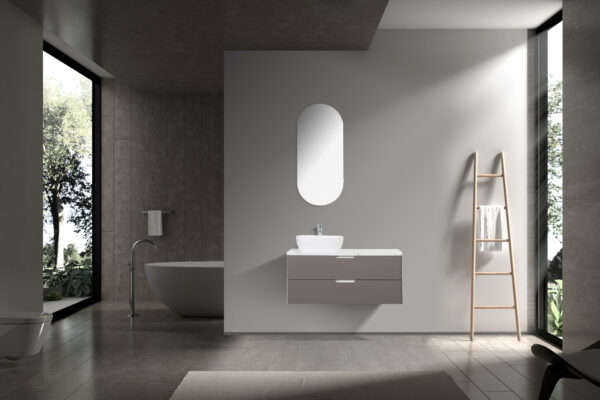 Trento 1200 Misty Grey Bathroom Cabinet