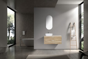 TRENTO 1200 DD - w.oak (front view) Trento 1200 W.Oak Bathroom Cabinet
