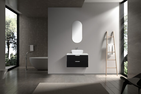 Trento 900 Carbon Black Bathroom Cabinet