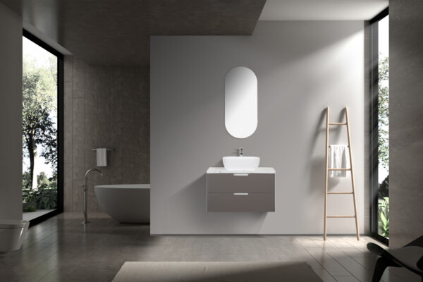 Trento 900 Misty Grey Bathroom Cabinet