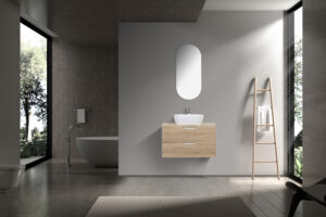 TRENTO 900 DD - w.oak (front view) Trento 900 W.Oak Bathroom Cabinet