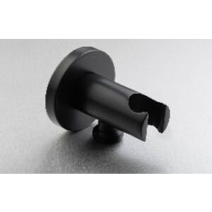 Wall outlet rouund with bracket Black